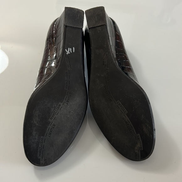(7) Stuart Weitzman brown faux gator shoes made in Spain - Picture 5 of 8